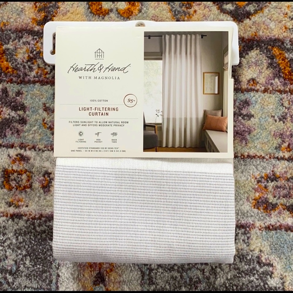 95” Hearth & Home Magnolia Gray Dot Curtain Panels